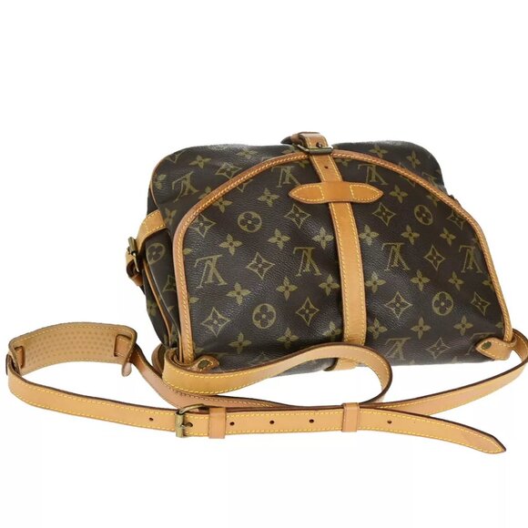 LOUIS VUITTON Logo Saumur 30 Shoulder Bag Monogram Leather Brown M42256 84YF094 - Picture 15 of 16